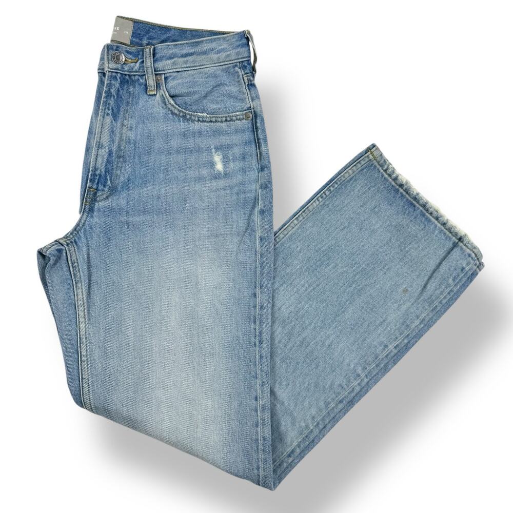 Everlane Jean Women's The Cheeky Straight Leg High Rise Size 27 Distressed
